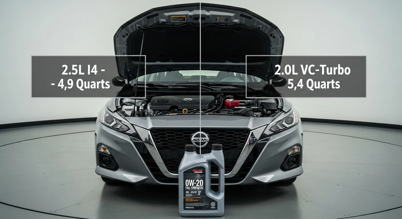 2020 Nissan Altima Oil Capacity & Type (2.0L vs 2.5L)